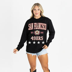 San Francisco 49ers Gameday Couture Women's Oversized Everyday Star Long Sleeve T-Shirt | NFL On sale