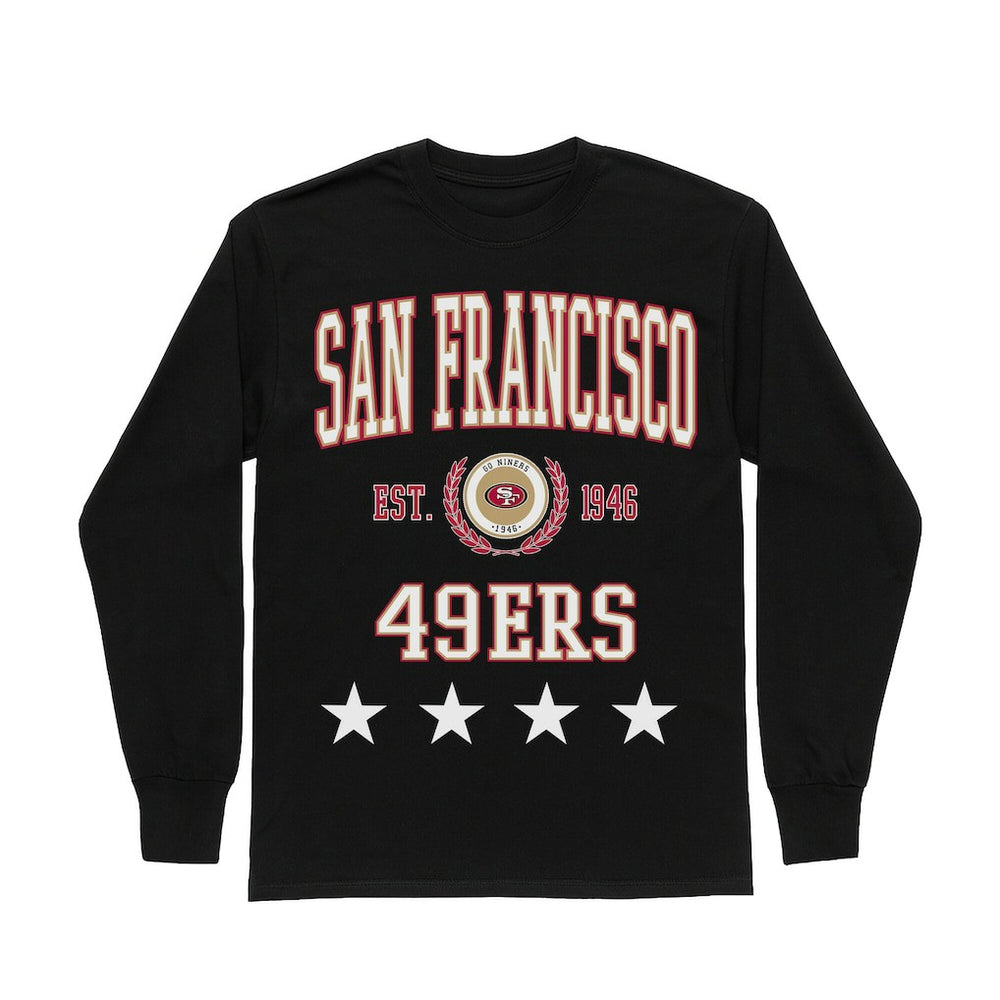 San Francisco 49ers Gameday Couture Women's Oversized Everyday Star Long Sleeve T-Shirt | NFL On sale