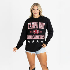 Tampa Bay Buccaneers Gameday Couture Women's Oversized Everyday Star Long Sleeve T-Shirt | NFL Discount