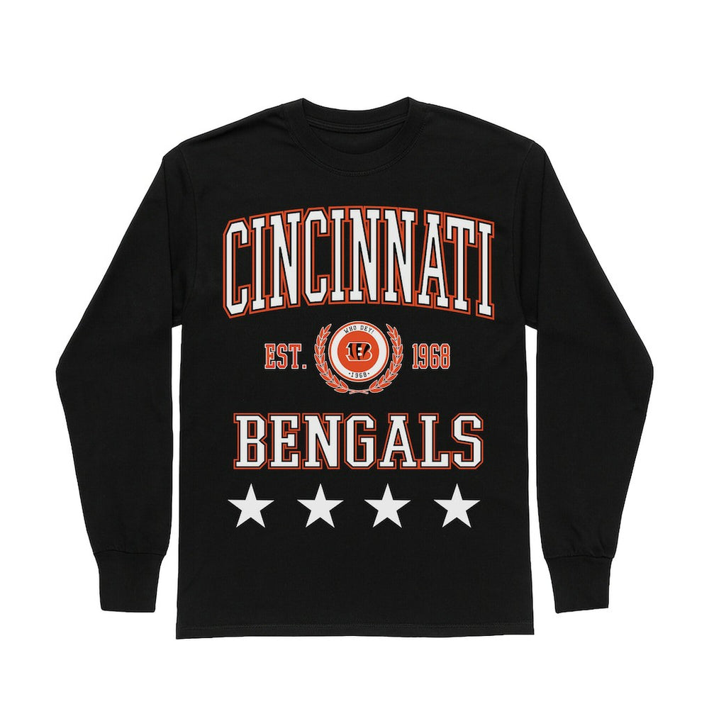 Cincinnati Bengals Gameday Couture Women's Oversized Everyday Star Long Sleeve T-Shirt | NFL On sale