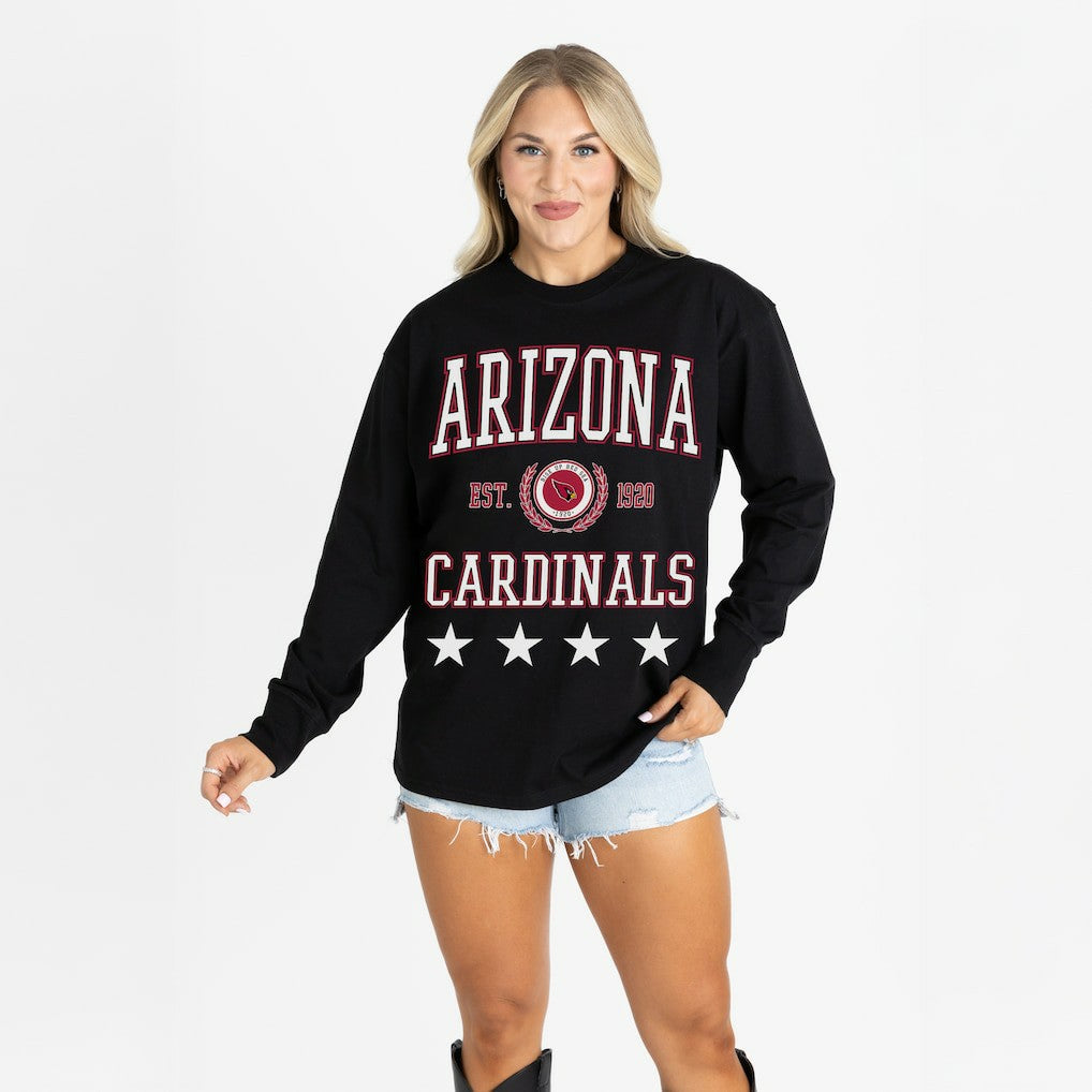 Arizona Cardinals Gameday Couture Women's Oversized Everyday Star Long Sleeve T-Shirt | NFL Online