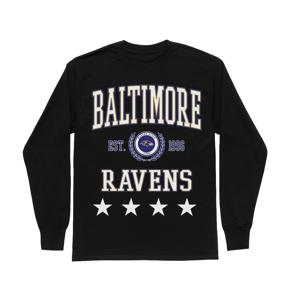 Baltimore Ravens Gameday Couture Women's Oversized Everyday Star Long Sleeve T-Shirt | NFL US
