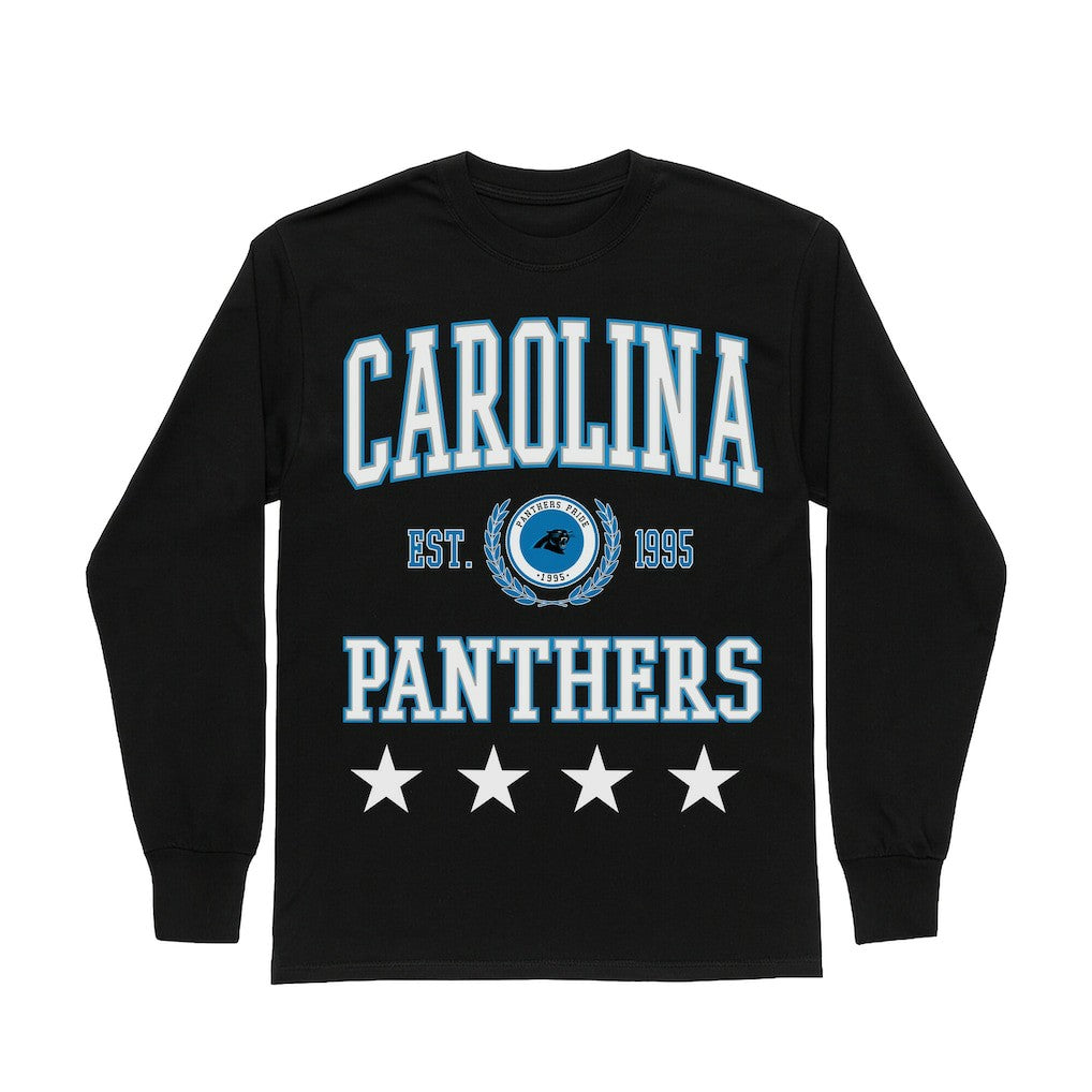 Carolina Panthers Gameday Couture Women's Oversized Everyday Star Long Sleeve T-Shirt | NFL New