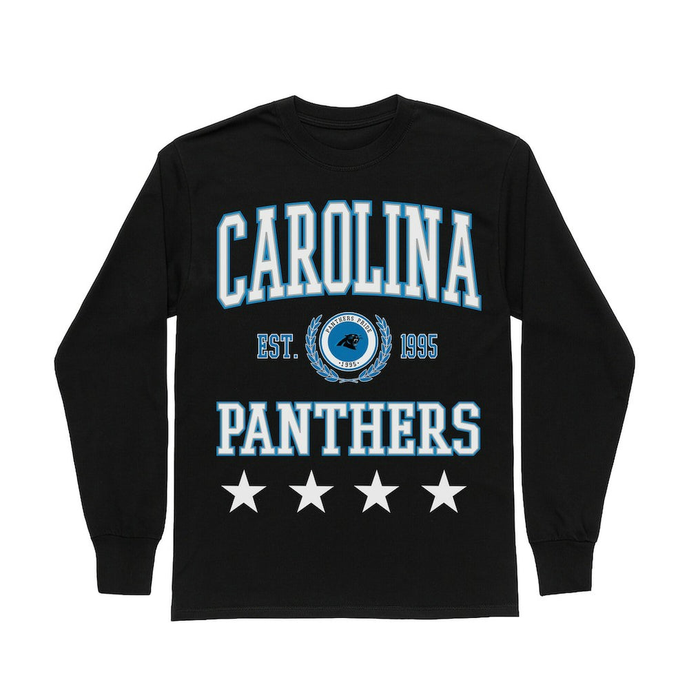 Carolina Panthers Gameday Couture Women's Oversized Everyday Star Long Sleeve T-Shirt | NFL New