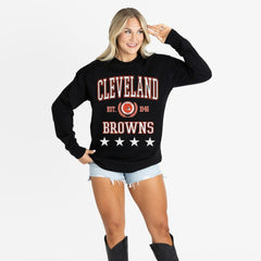 Cleveland Browns Gameday Couture Women's Oversized Everyday Star Long Sleeve T-Shirt | NFL US