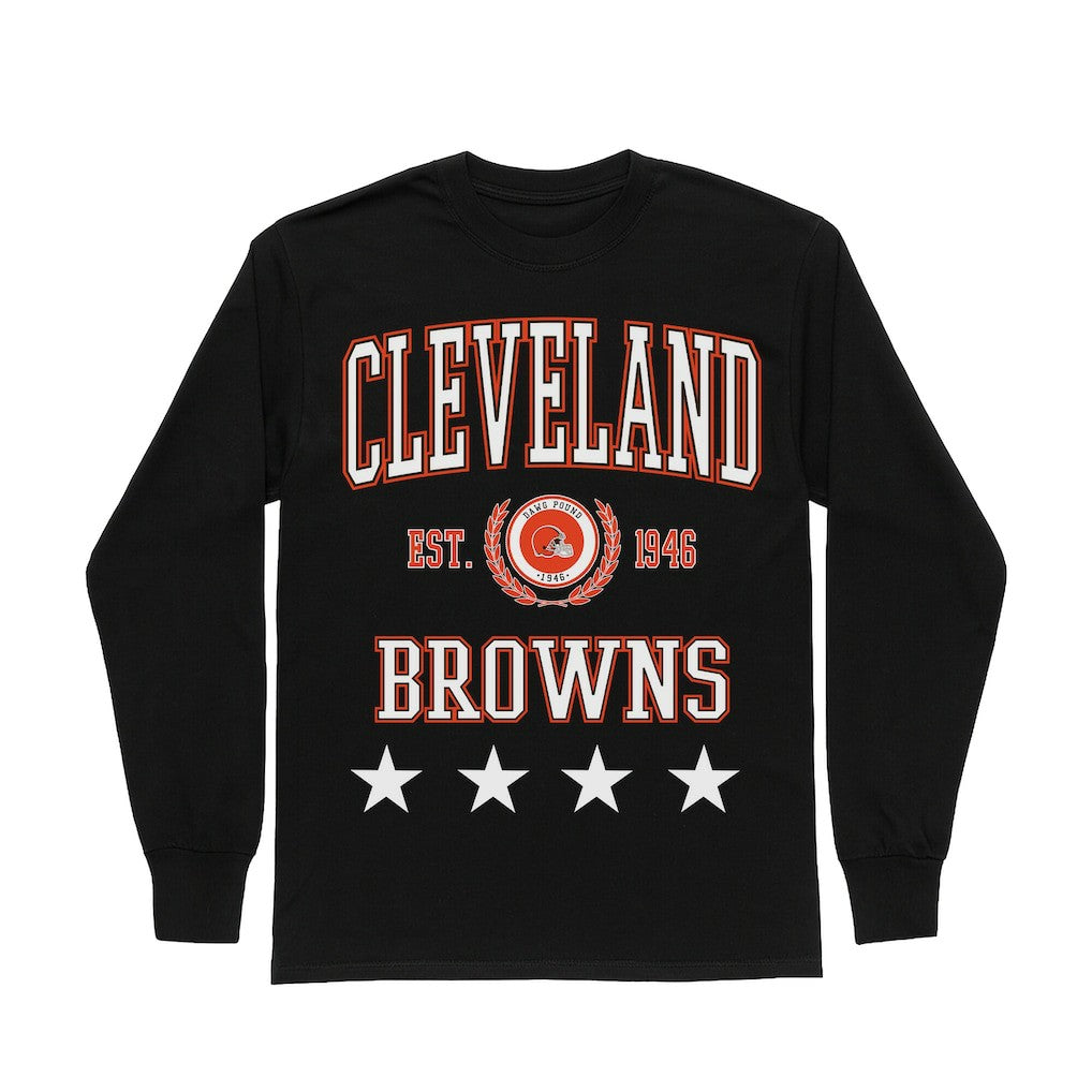 Cleveland Browns Gameday Couture Women's Oversized Everyday Star Long Sleeve T-Shirt | NFL US
