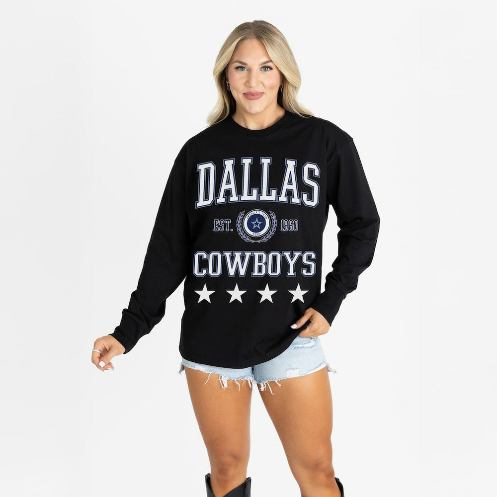Dallas Cowboys Gameday Couture Women's Oversized Everyday Star Long Sleeve T-Shirt | NFL Near me