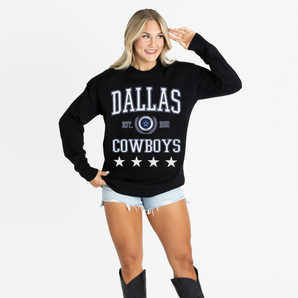 Dallas Cowboys Gameday Couture Women's Oversized Everyday Star Long Sleeve T-Shirt | NFL Near me
