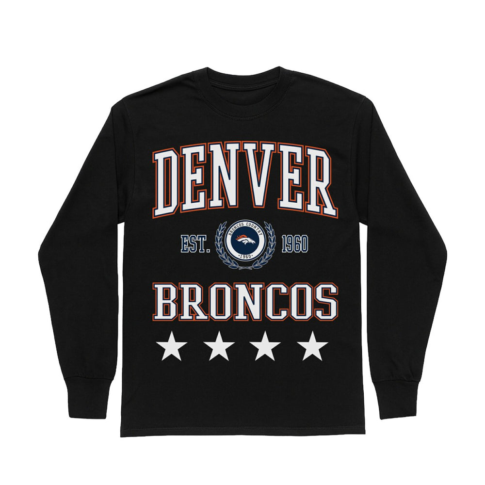 Denver Broncos Gameday Couture Women's Oversized Everyday Star Long Sleeve T-Shirt | NFL Outlet