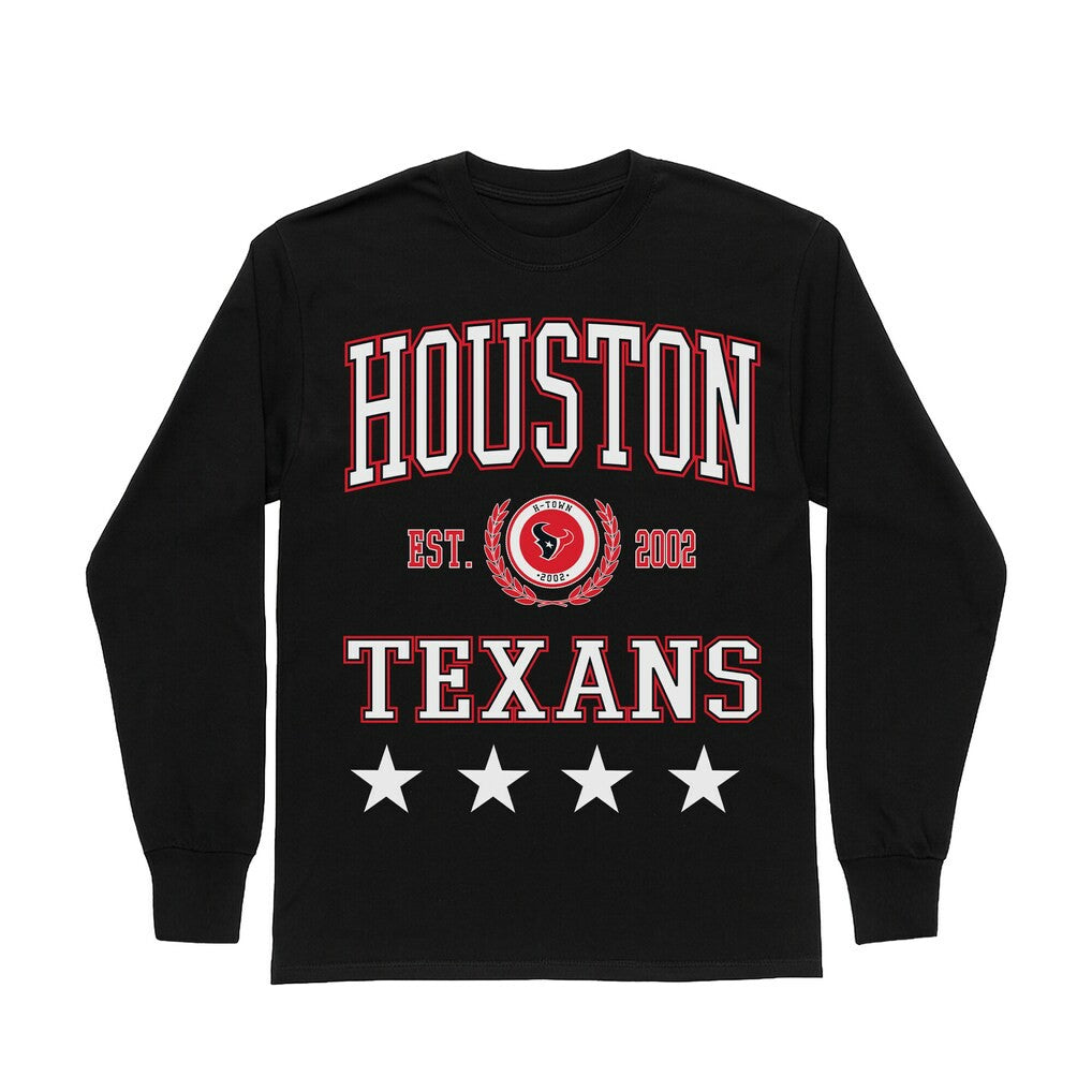Houston Texans Gameday Couture Women's Oversized Everyday Star Long Sleeve T-Shirt | NFL Outlet