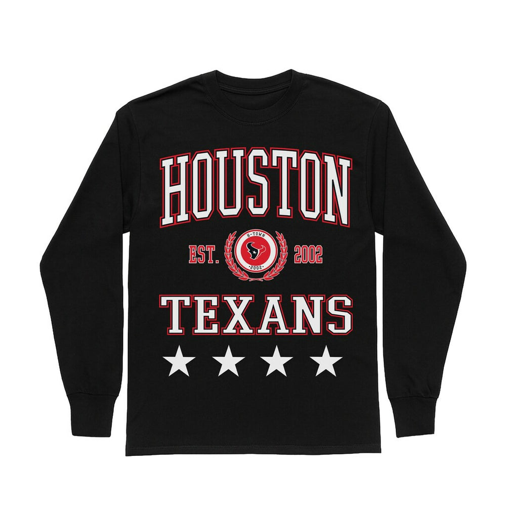 Houston Texans Gameday Couture Women's Oversized Everyday Star Long Sleeve T-Shirt | NFL Outlet