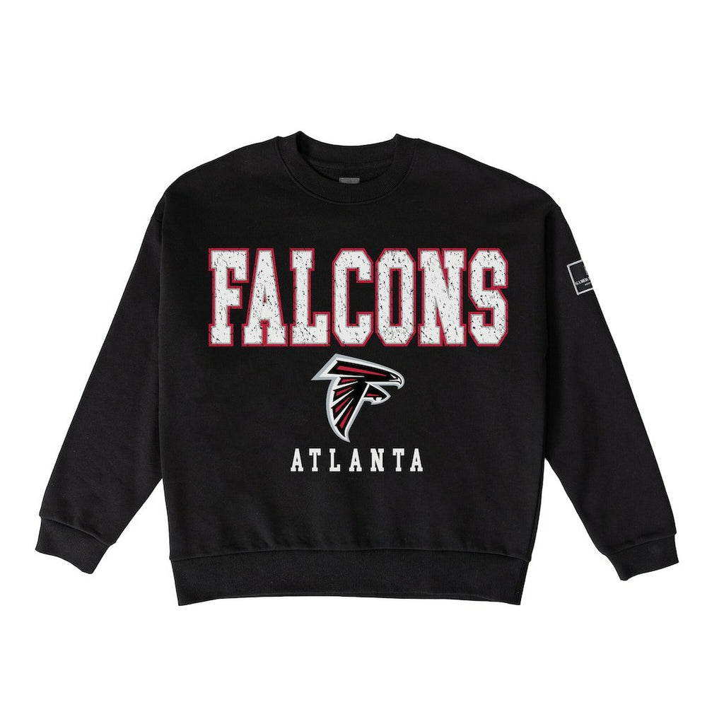 Atlanta Falcons Gameday Couture Women's Oversized Level Up Black Label Premium Fleece Sweatshirt | NFL Hot