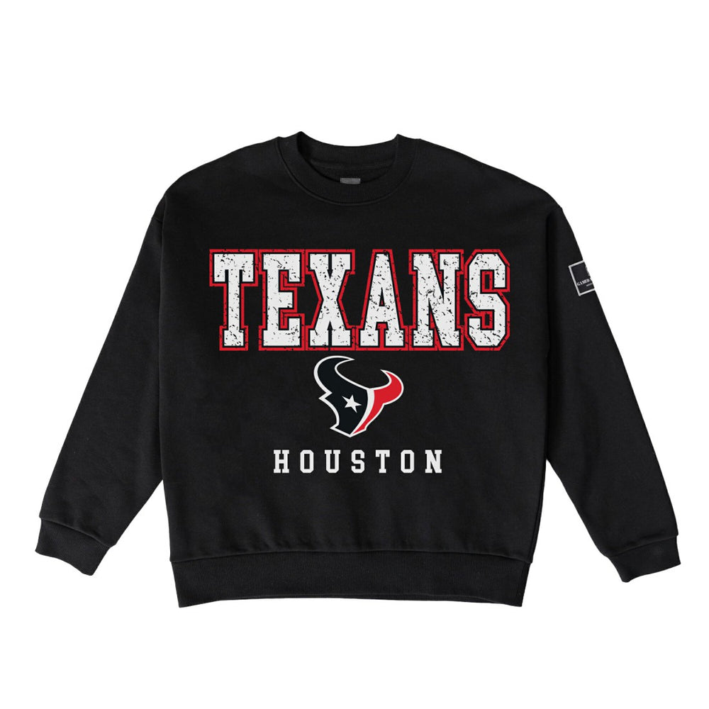 Houston Texans Gameday Couture Women's Oversized Level Up Black Label Premium Fleece Sweatshirt | NFL New