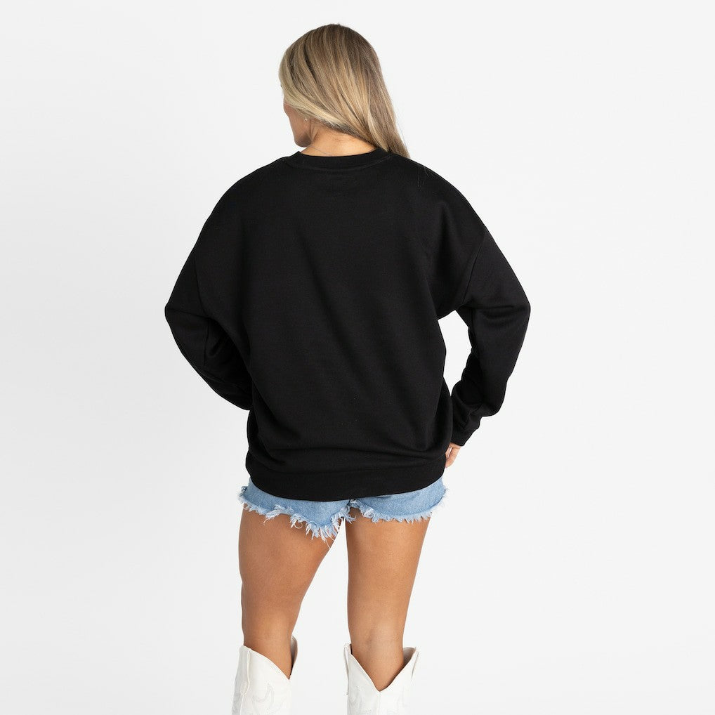 Cleveland Browns Gameday Couture Women's Oversized Level Up Black Label Premium Fleece Sweatshirt | NFL New