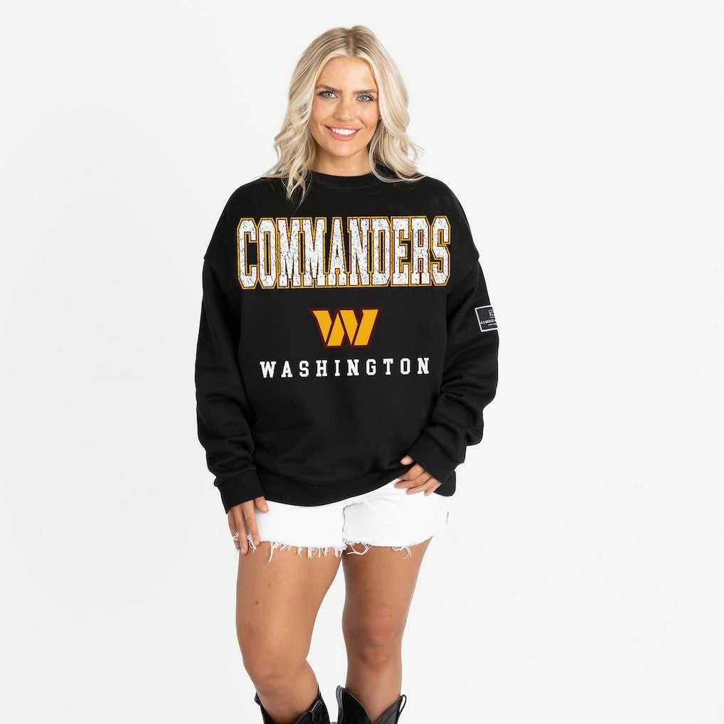 Washington Commanders Gameday Couture Women's Oversized Level Up Black Label Premium Fleece Sweatshirt | NFL Outlet