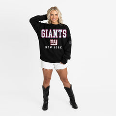 New York Giants Gameday Couture Women's Oversized Level Up Black Label Premium Fleece Sweatshirt | NFL Hot