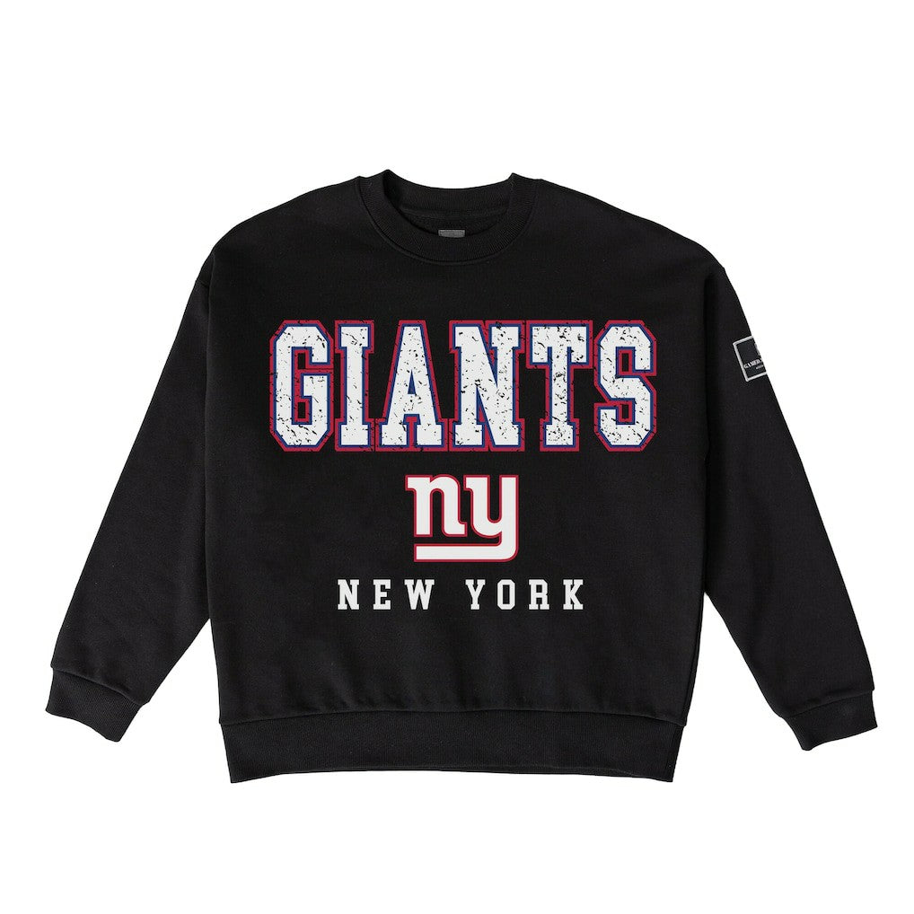 New York Giants Gameday Couture Women's Oversized Level Up Black Label Premium Fleece Sweatshirt | NFL Hot