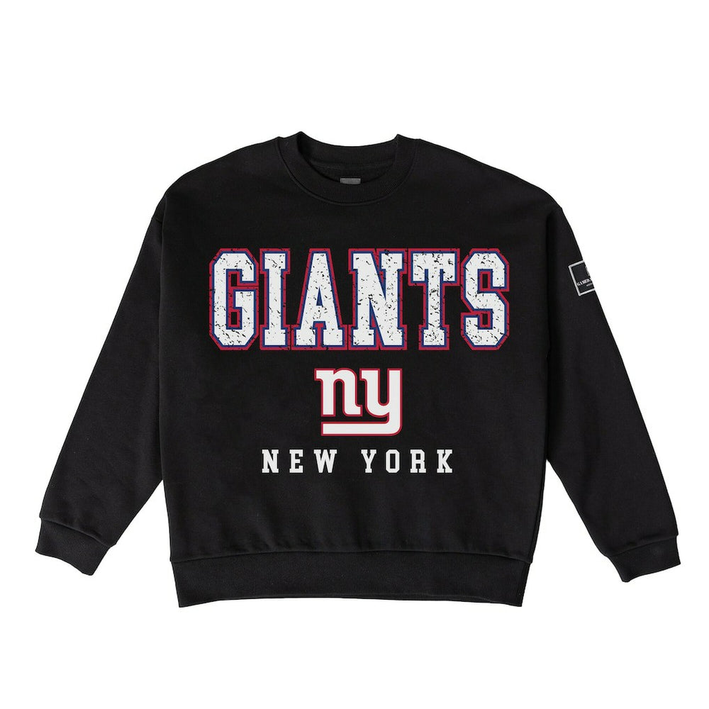 New York Giants Gameday Couture Women's Oversized Level Up Black Label Premium Fleece Sweatshirt | NFL Hot