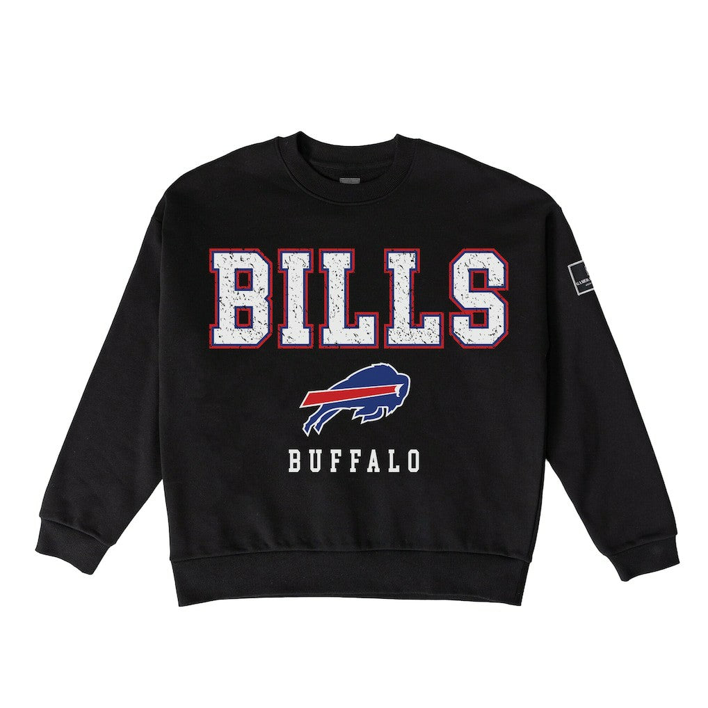 Buffalo Bills Gameday Couture Women's Oversized Level Up Black Label Premium Fleece Sweatshirt | NFL Sale