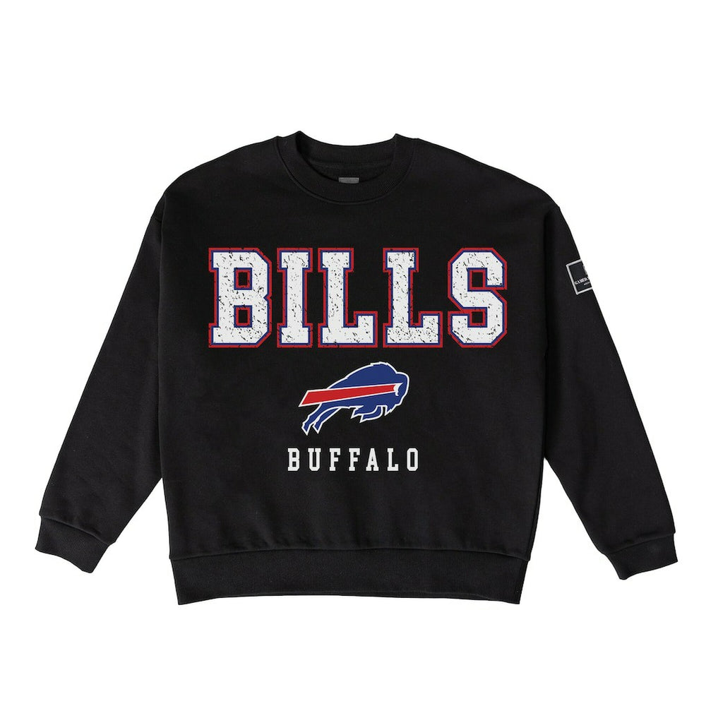 Buffalo Bills Gameday Couture Women's Oversized Level Up Black Label Premium Fleece Sweatshirt | NFL Sale