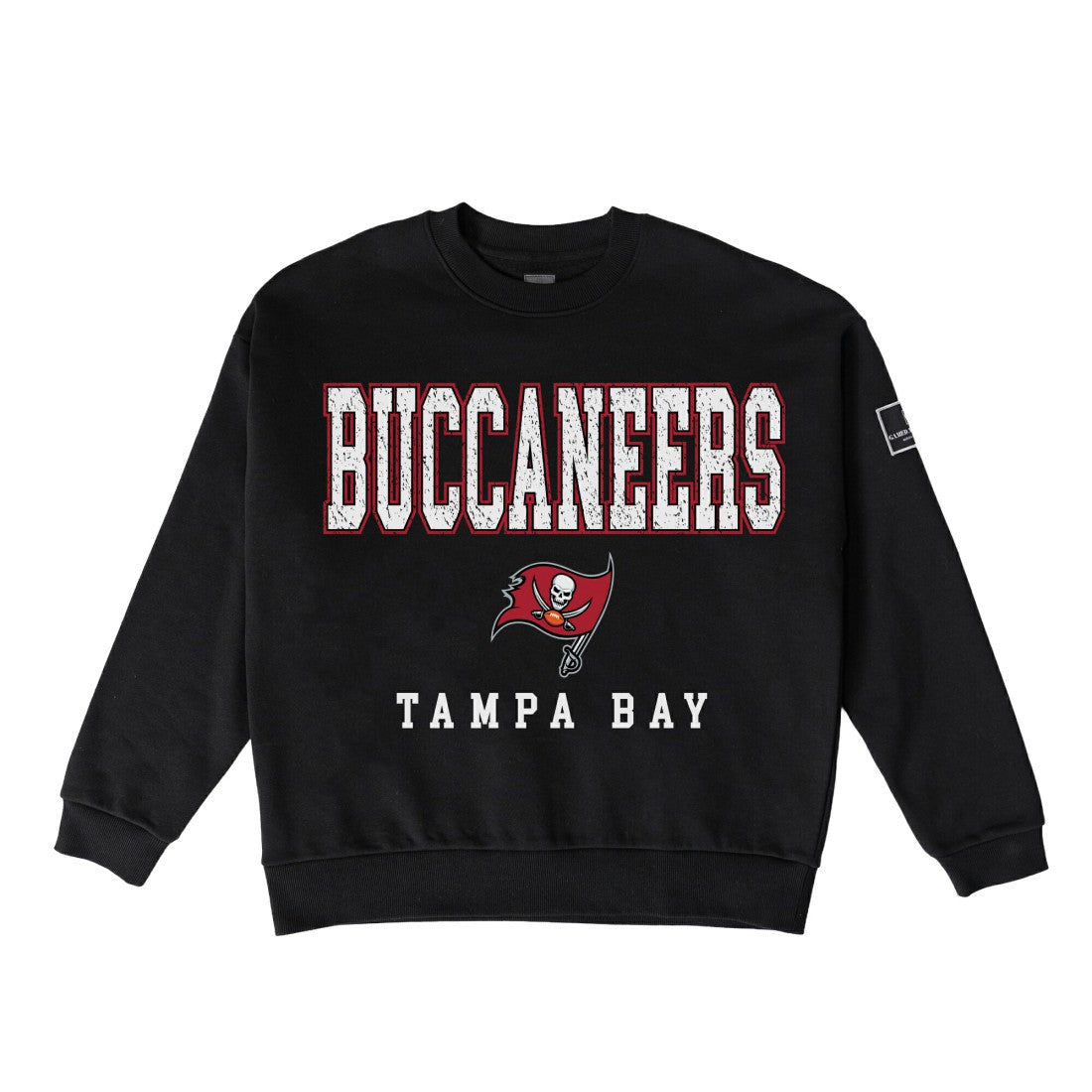 Tampa Bay Buccaneers Gameday Couture Women's Oversized Level Up Black Label Premium Fleece Sweatshirt | NFL New