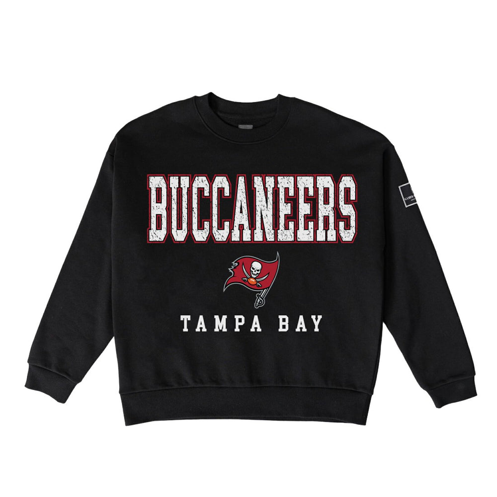 Tampa Bay Buccaneers Gameday Couture Women's Oversized Level Up Black Label Premium Fleece Sweatshirt | NFL New