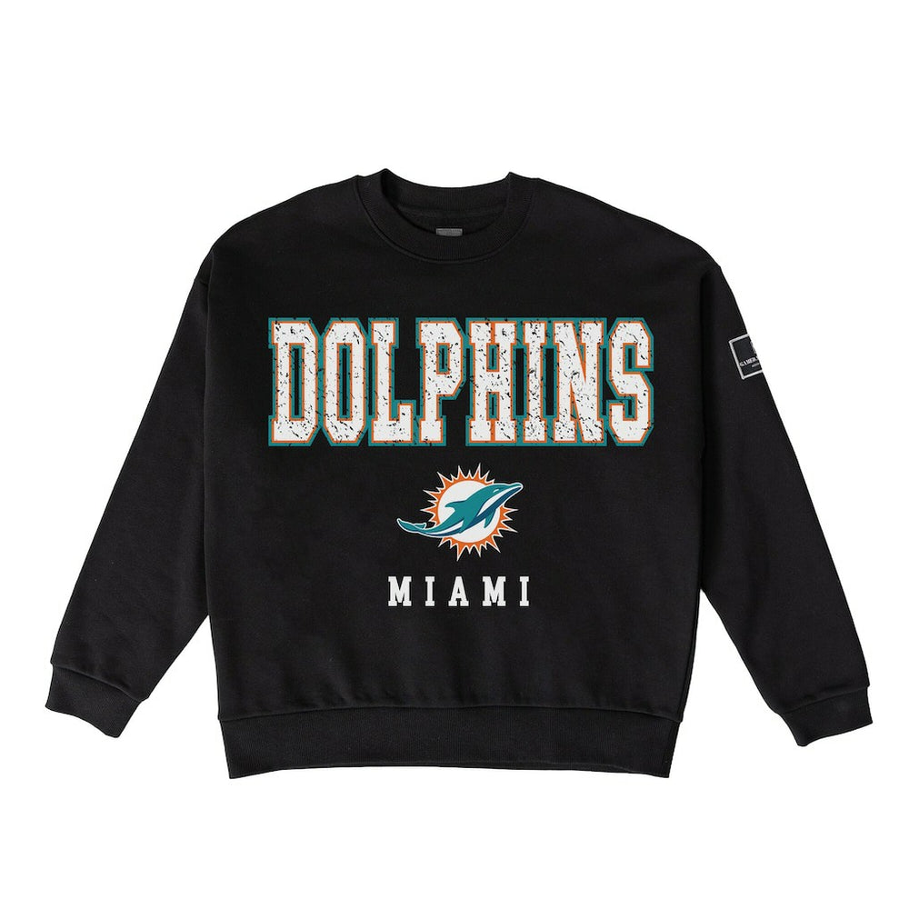 Miami Dolphins Gameday Couture Women's Oversized Level Up Black Label Premium Fleece Sweatshirt | NFL Online