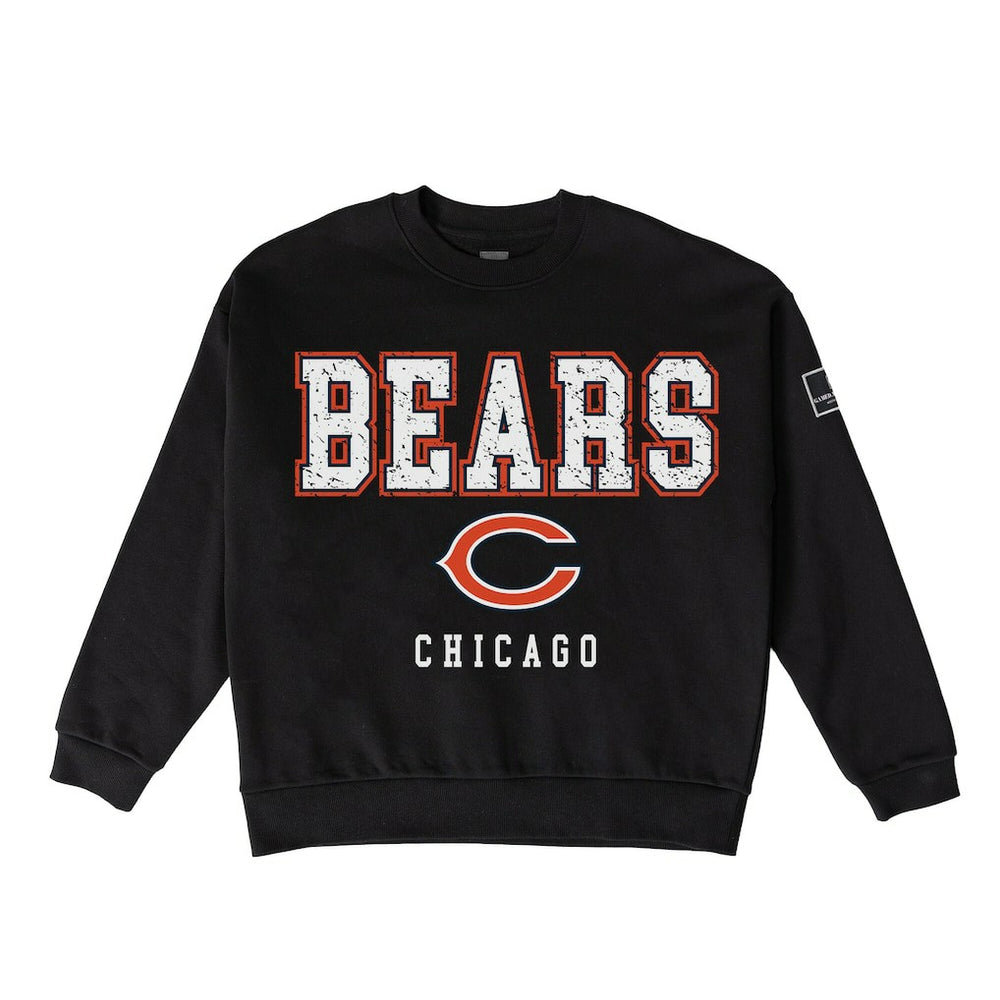Chicago Bears Gameday Couture Women's Oversized Level Up Black Label Premium Fleece Sweatshirt | NFL Online