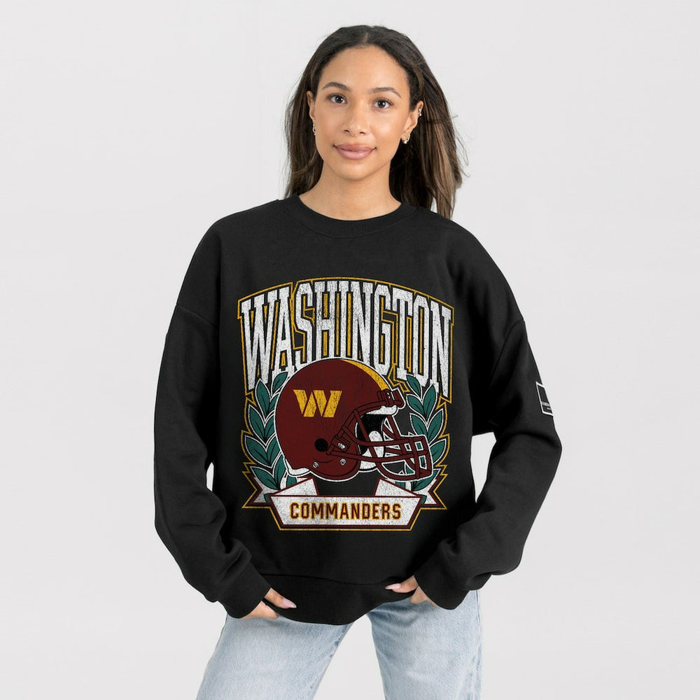 Washington Commanders Gameday Couture Women's Oversized Victory Lane Black Label Premium Fleece Sweatshirt | NFL Discount