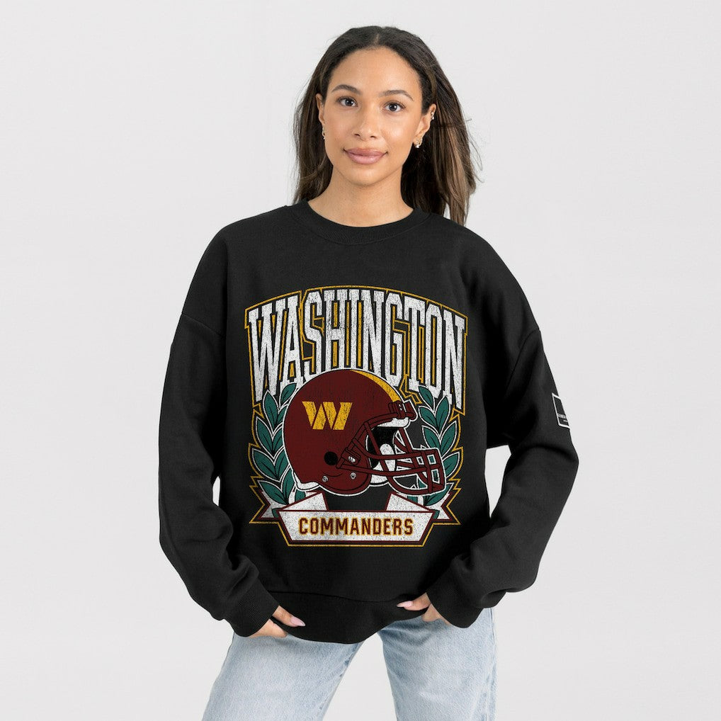 Washington Commanders Gameday Couture Women's Oversized Victory Lane Black Label Premium Fleece Sweatshirt | NFL Discount