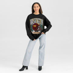 Washington Commanders Gameday Couture Women's Oversized Victory Lane Black Label Premium Fleece Sweatshirt | NFL Discount