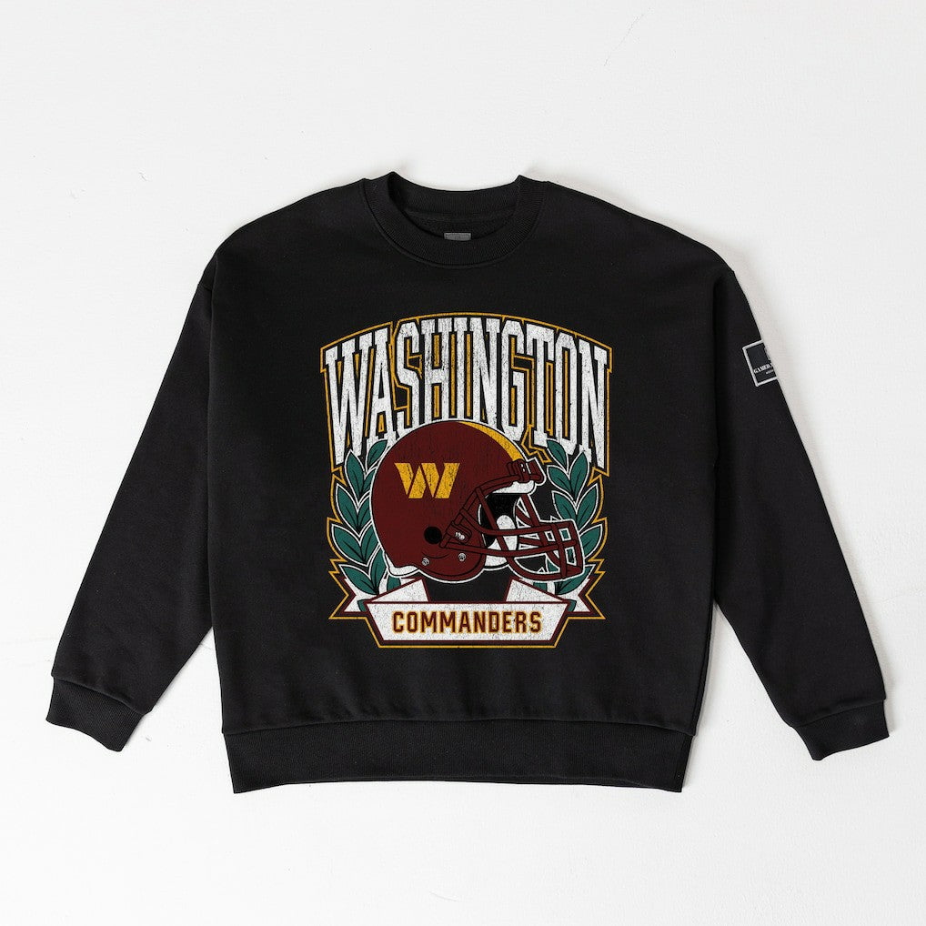 Washington Commanders Gameday Couture Women's Oversized Victory Lane Black Label Premium Fleece Sweatshirt | NFL Discount
