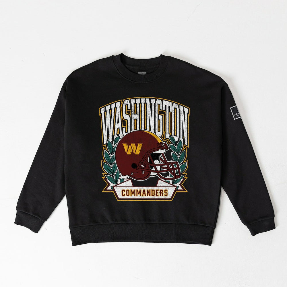Washington Commanders Gameday Couture Women's Oversized Victory Lane Black Label Premium Fleece Sweatshirt | NFL Discount