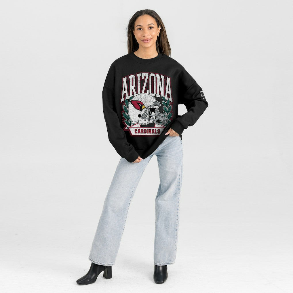 Arizona Cardinals Gameday Couture Women's Oversized Victory Lane Black Label Premium Fleece Sweatshirt | NFL Sale
