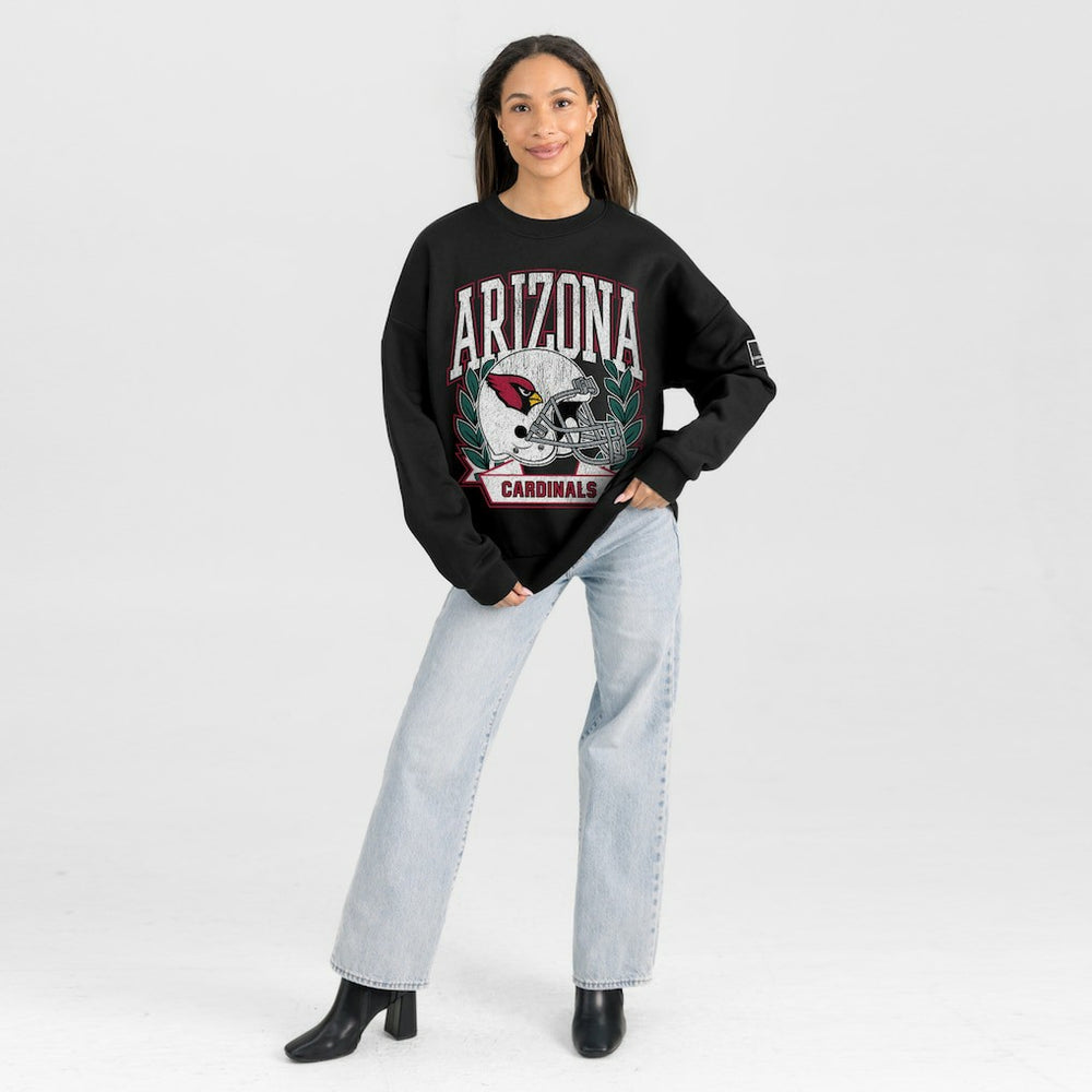 Arizona Cardinals Gameday Couture Women's Oversized Victory Lane Black Label Premium Fleece Sweatshirt | NFL Sale