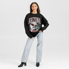 Arizona Cardinals Gameday Couture Women's Oversized Victory Lane Black Label Premium Fleece Sweatshirt | NFL Sale