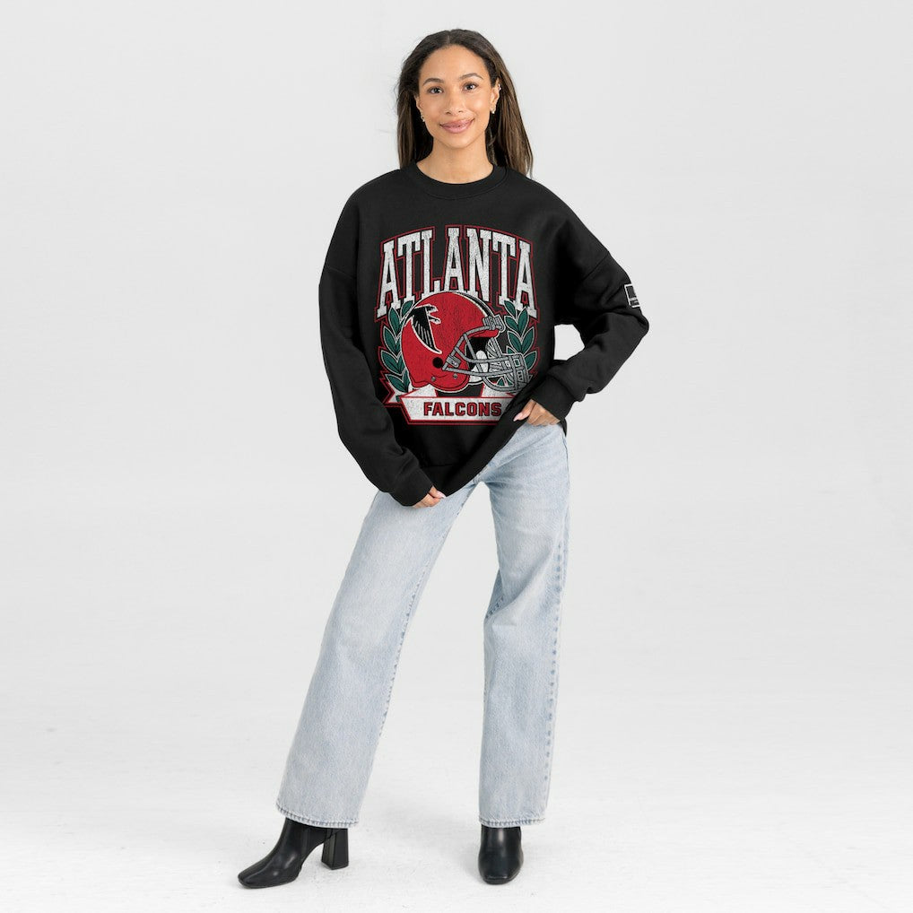 Atlanta Falcons Gameday Couture Women's Oversized Victory Lane Black Label Premium Fleece Sweatshirt | NFL Near me