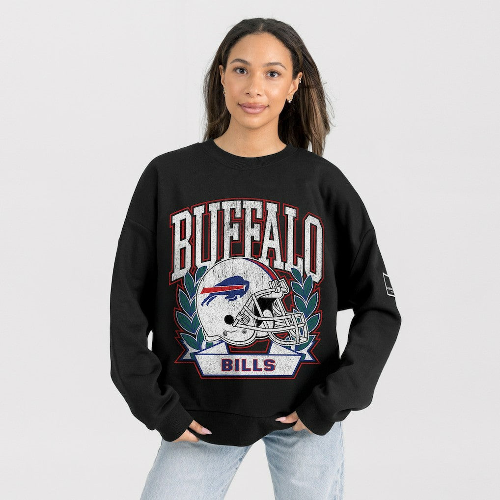 Buffalo Bills Gameday Couture Women's Oversized Victory Lane Black Label Premium Fleece Sweatshirt | NFL US