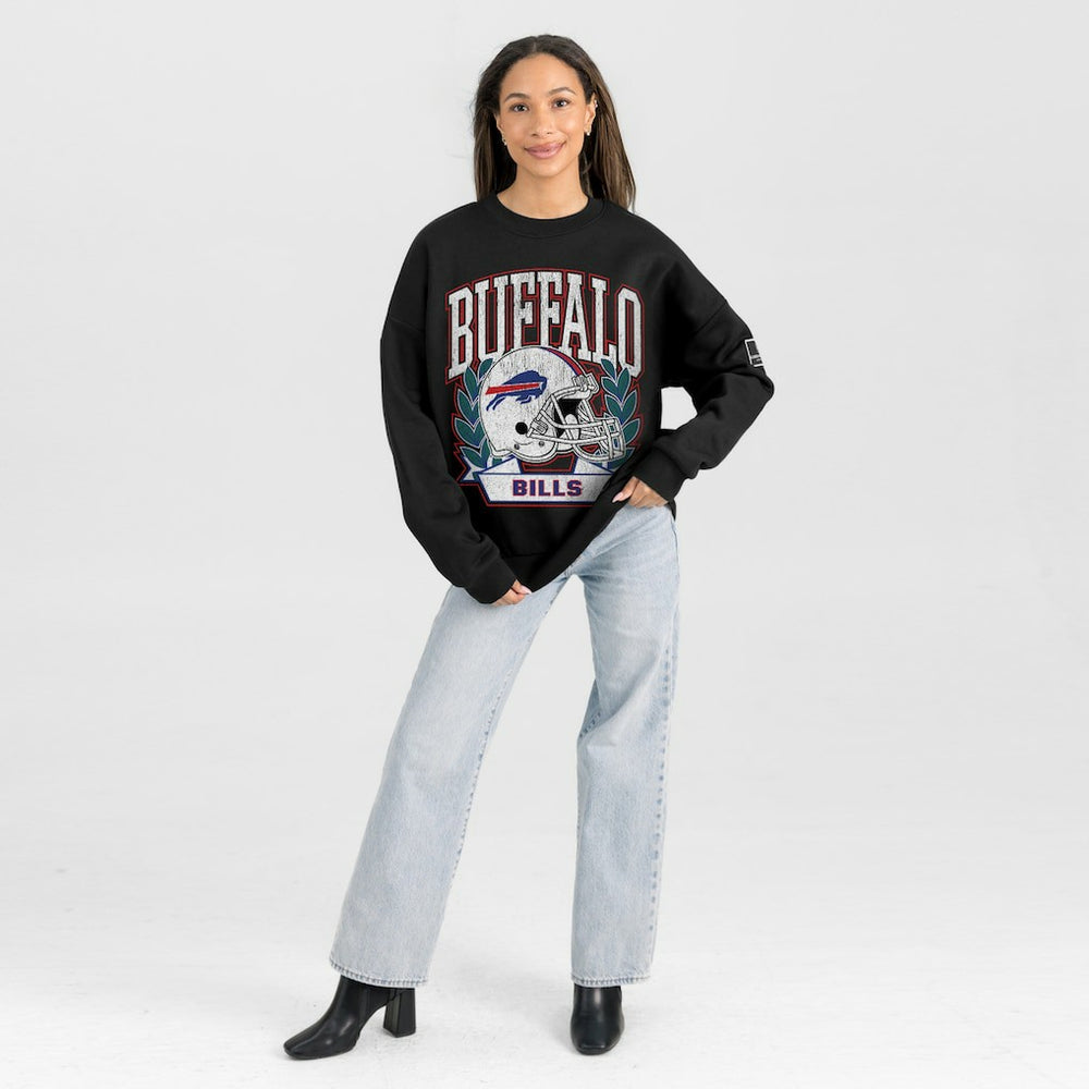 Buffalo Bills Gameday Couture Women's Oversized Victory Lane Black Label Premium Fleece Sweatshirt | NFL US