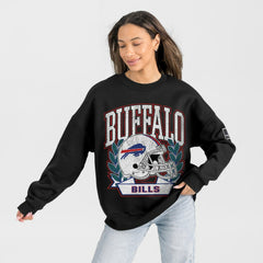 Buffalo Bills Gameday Couture Women's Oversized Victory Lane Black Label Premium Fleece Sweatshirt | NFL US