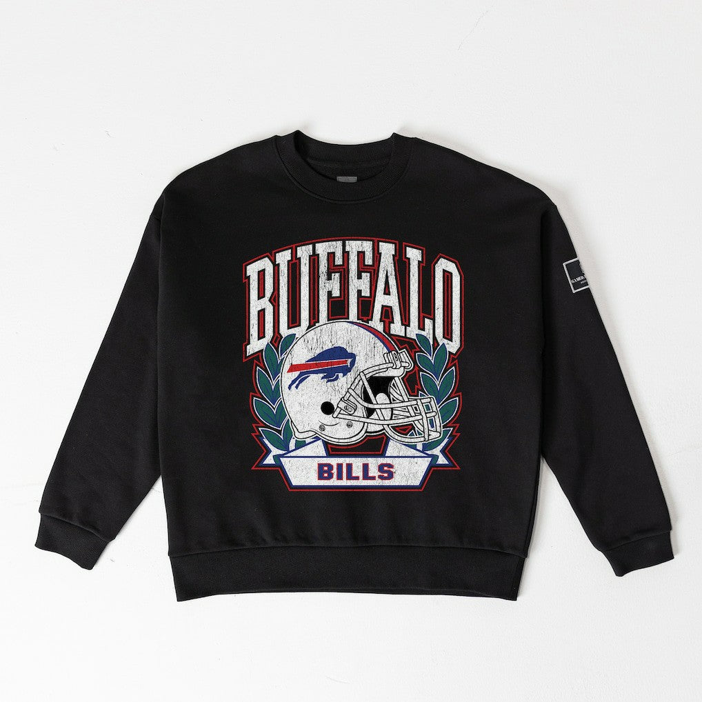 Buffalo Bills Gameday Couture Women's Oversized Victory Lane Black Label Premium Fleece Sweatshirt | NFL US