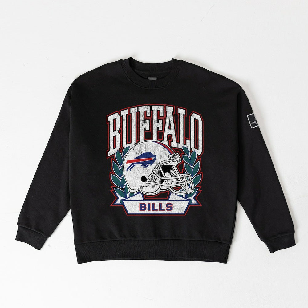 Buffalo Bills Gameday Couture Women's Oversized Victory Lane Black Label Premium Fleece Sweatshirt | NFL US
