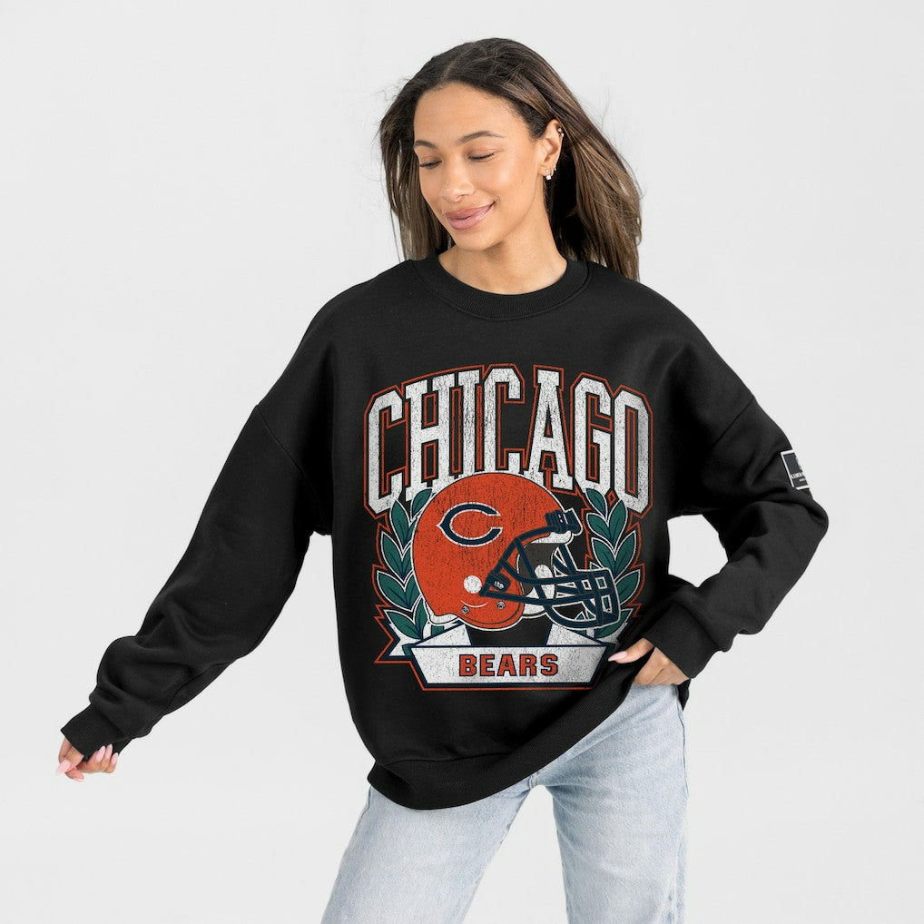 Chicago Bears Gameday Couture Women's Oversized Victory Lane Black Label Premium Fleece Sweatshirt | NFL On sale
