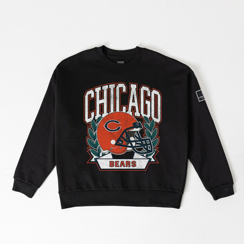 Chicago Bears Gameday Couture Women's Oversized Victory Lane Black Label Premium Fleece Sweatshirt | NFL On sale