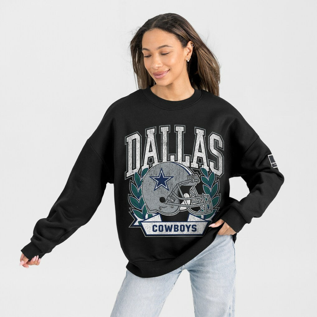 Dallas Cowboys Gameday Couture Women's Oversized Victory Lane Black Label Premium Fleece Sweatshirt | NFL Near me
