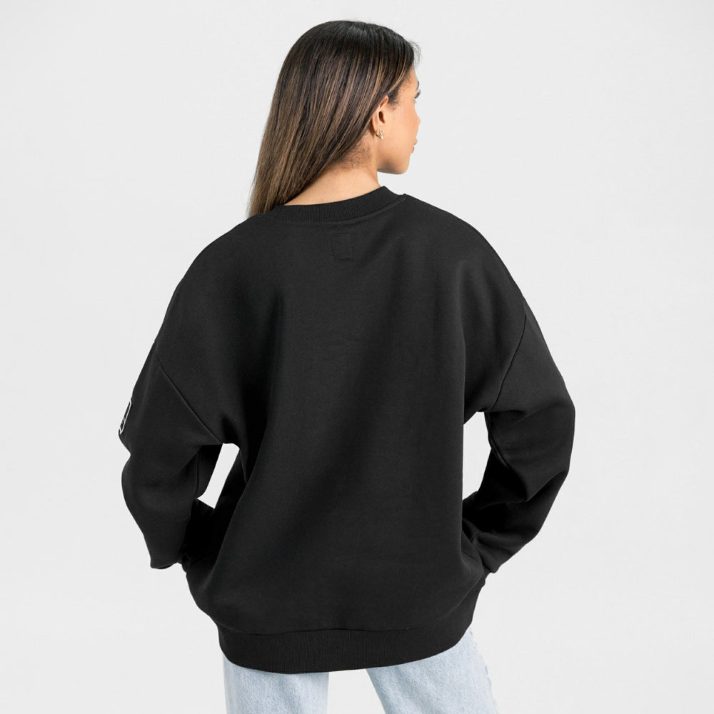 Denver Broncos Gameday Couture Women's Oversized Victory Lane Black Label Premium Fleece Sweatshirt | NFL Outlet