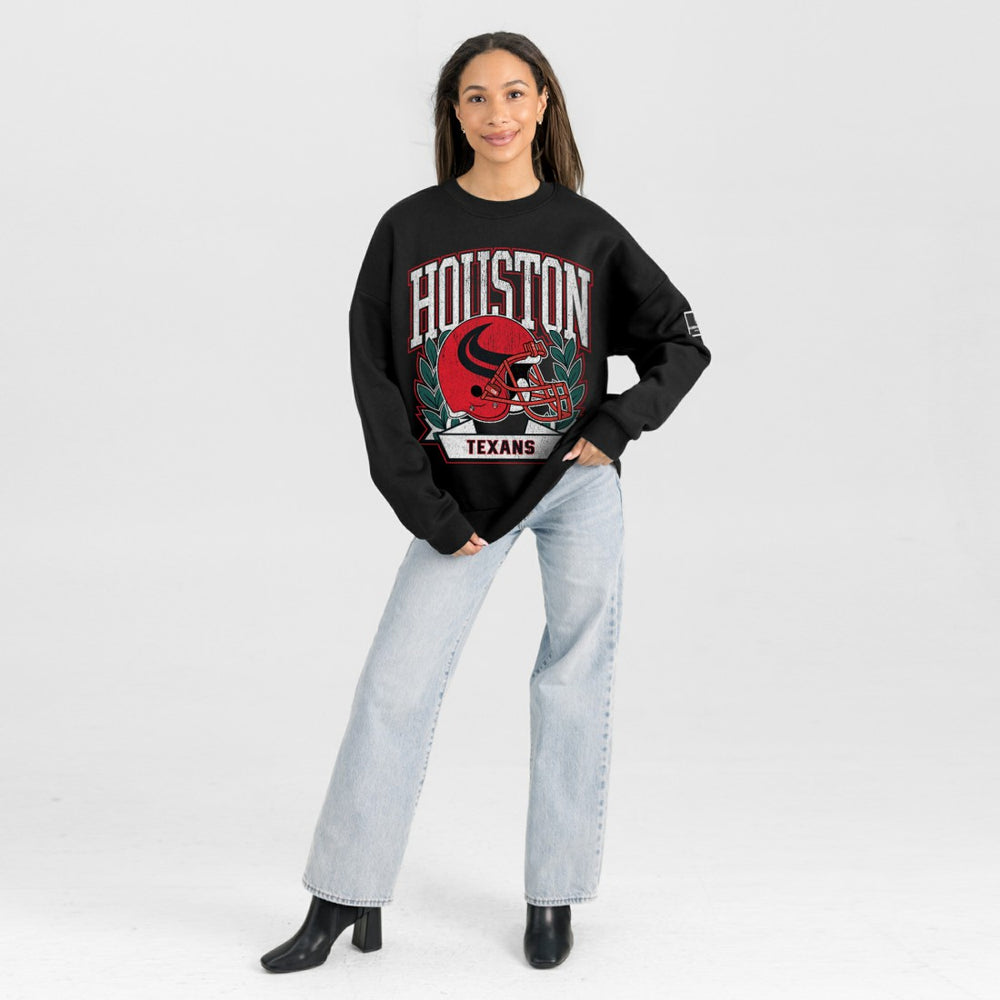 Houston Texans Gameday Couture Women's Oversized Victory Lane Black Label Premium Fleece Sweatshirt | NFL On sale
