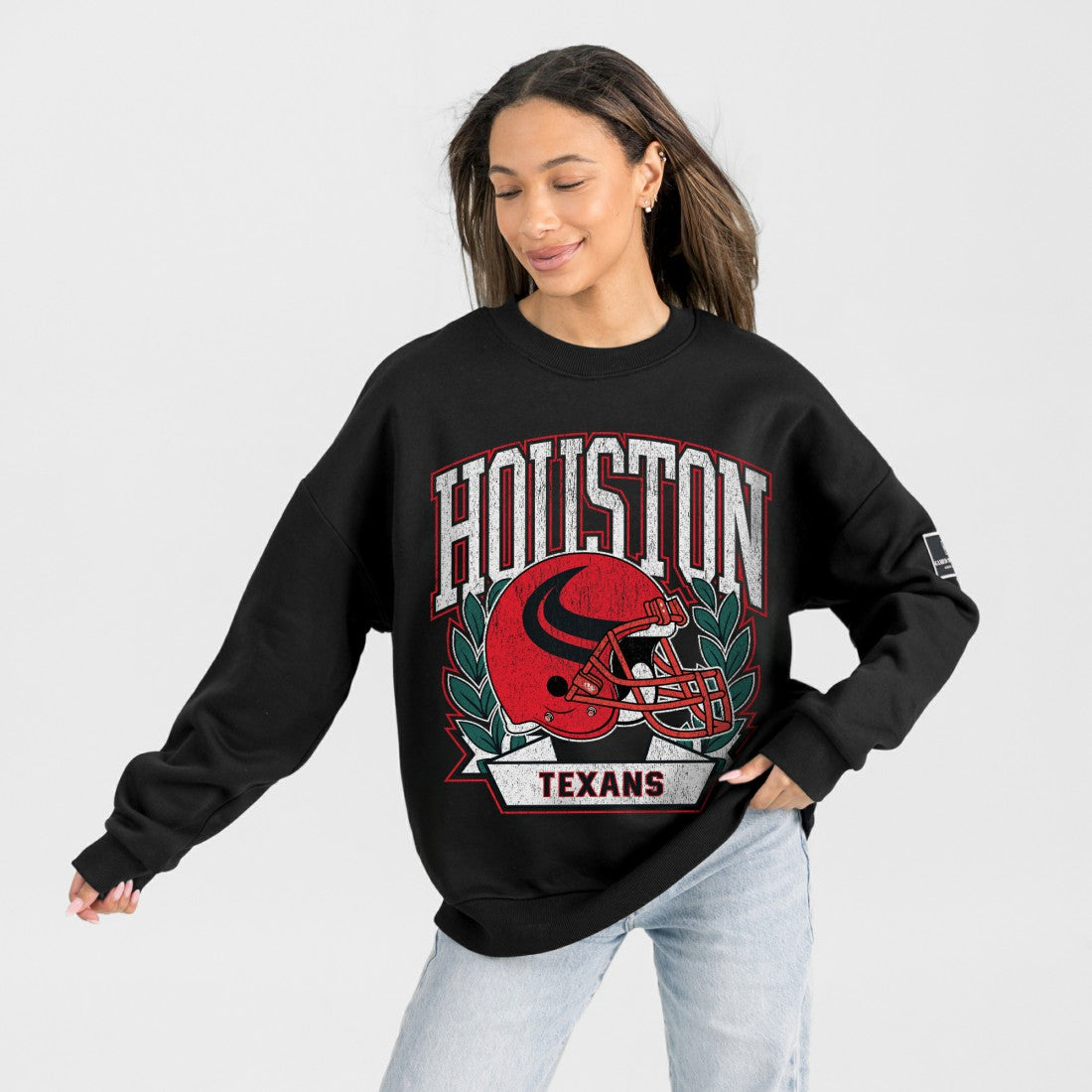 Houston Texans Gameday Couture Women's Oversized Victory Lane Black Label Premium Fleece Sweatshirt | NFL On sale