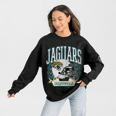 Jacksonville Jaguars Gameday Couture Women's Oversized Victory Lane Black Label Premium Fleece Sweatshirt | NFL US