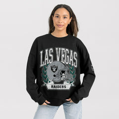 Las Vegas Raiders Gameday Couture Women's Oversized Victory Lane Black Label Premium Fleece Sweatshirt | NFL On sale